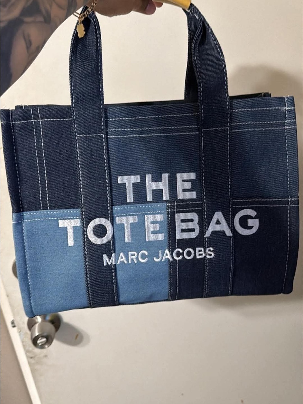 Marc Jacobs Two-Tone Blue Denim The Tote Bag